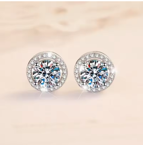 Color Earrings Mosonite Earring Square Bag Earrings