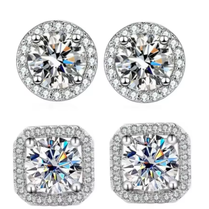 Color Earrings Mosonite Earring Square Bag Earrings