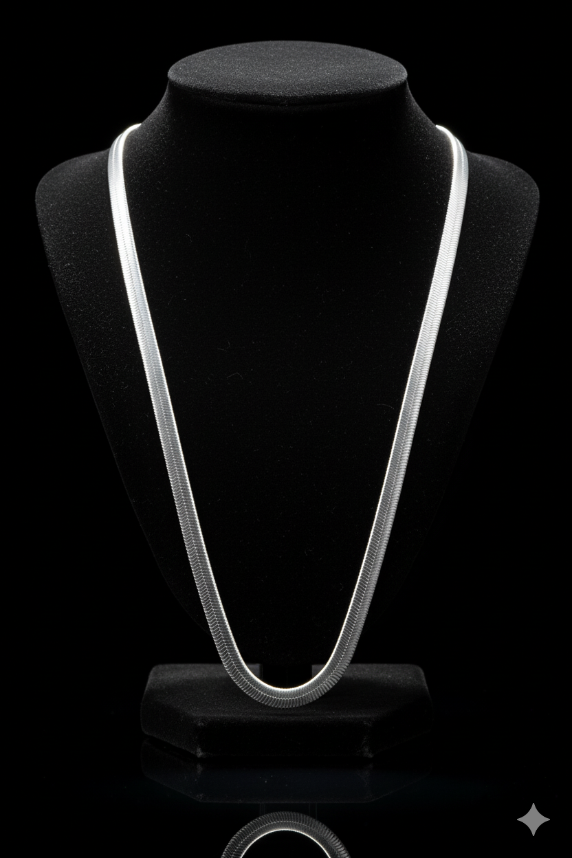 Snake Chain Choker Necklace - Silver