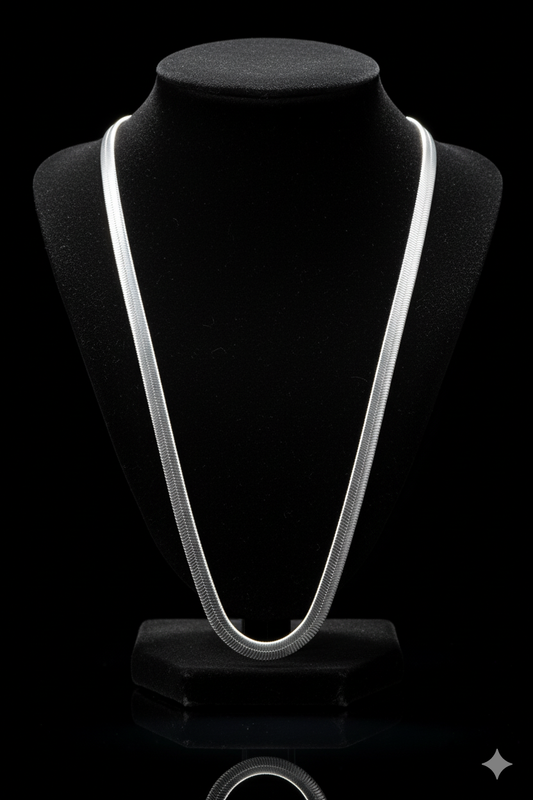 Snake Chain Choker Necklace - Silver